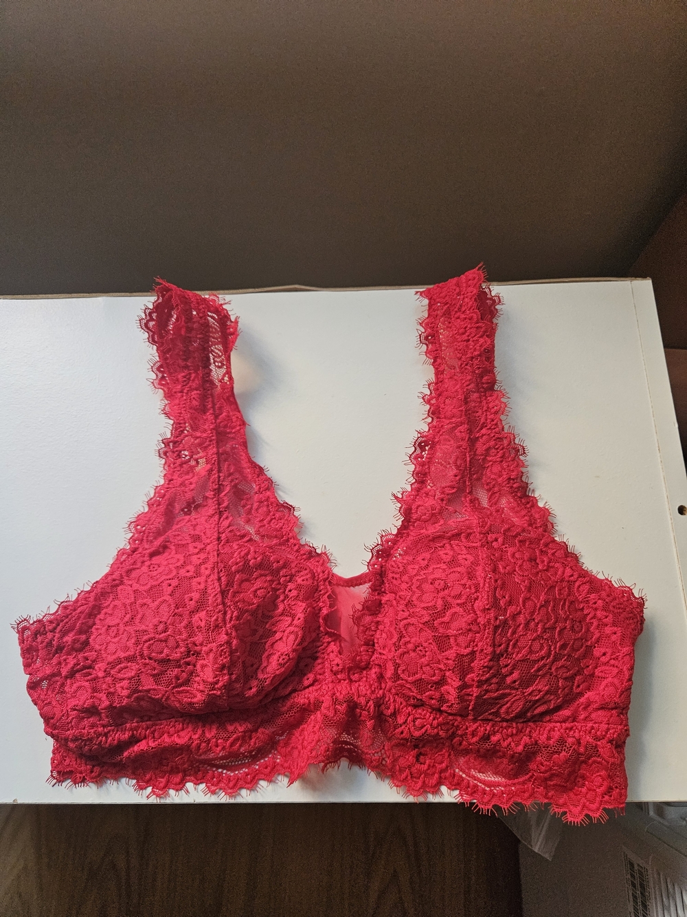 Aerie Red Lace Bralette Padded Size S